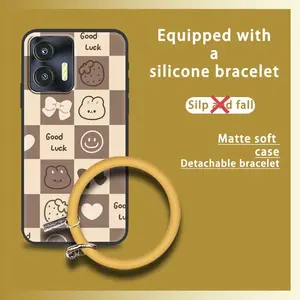 Cute Ring Phone Case For Oukitel C35/C36 Protective Anti-knock Back Cover Waterproof Creative Soft Case Personality Cartoon heat dissipation Youth Funny Solid Color Bracelet
