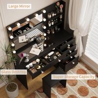 Black with Glass Top