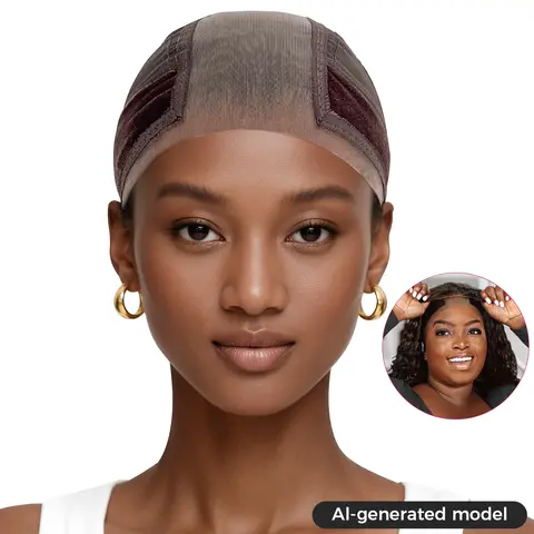 Female Adjustable Wig Grip Cap - Edgesafe Velvet, Seamless Lace Wig Liner, No Glue, Hypoallergenic, Shake-Stable Fit, Comfortable Secure Fit, Breathable Transparent Stretch, Money-Saving Reusable, Compatible with Frontals & Closures for Hair Replacement