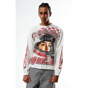 Pacsun Men's 99 Racing Cropped Long Sleeve T-Shirt