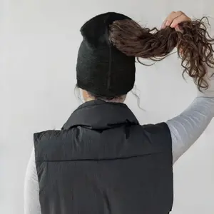 Magnetic Knit Hat, Magnetic Ponytail Opening Beanie, Woolen Cap, Pull-On Hat, Automatic Hat, Single Piece Magnet Hat