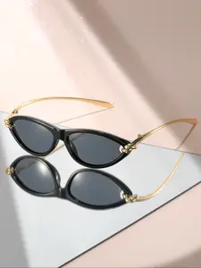 Elegant Cat Eye Glasses Unisex Retro Alloy Frame Uv400 Lenses Fashion Street Style Sunglasses for All Seasons