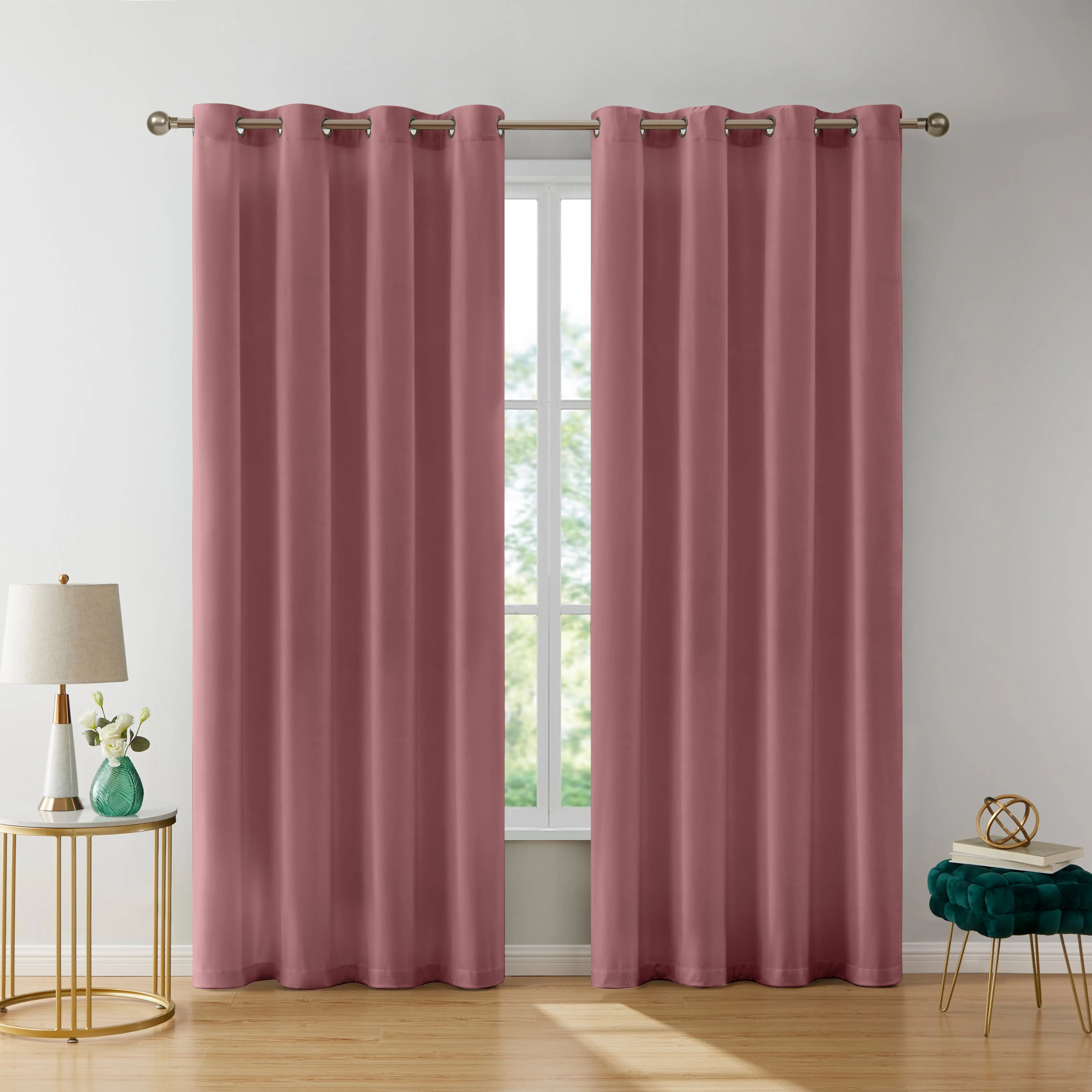 Lowes - Sawyer Velvet Grommet Room Darkening Curtain Panels