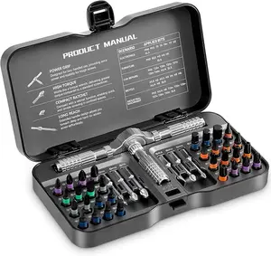 42 in 1 Magnetic Screwdriver Set DIY Ratchet Screwdriver Multi Bit Magnetic Drive Set with Detachable Ratchet Handle Portable Compact Repair Tool Kit