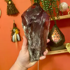 Enchanted Amethyst Witch Wand, Bahia Elestial Amethyst Scepter, Dragon Tooth Scepter, Brazilian Bahia Amethyst, Charged Under Full Moon