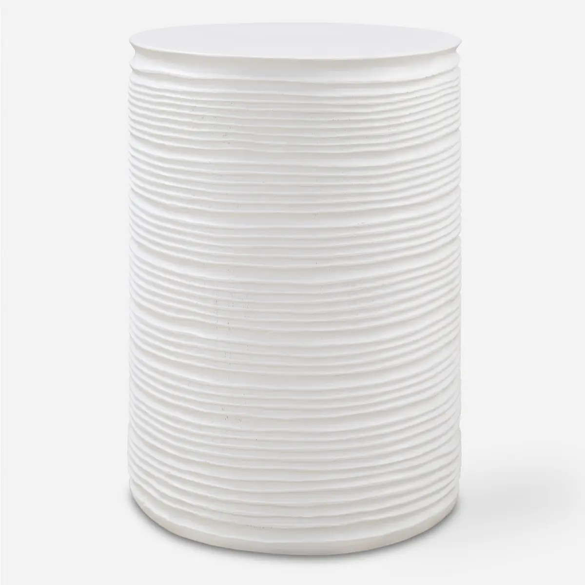 Uttermost 24117 Borderline White Drum Table