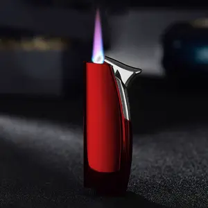 Windproof Flame Lighter (Butane Not Included) Jet Torch Lighter and High Quality, Refillable Butane Lighter for Camping, Hiking, practical gift for boyfriends, fathers, husbands, and friends, Christmas, birthday, and New Year gifts (Set of 2)