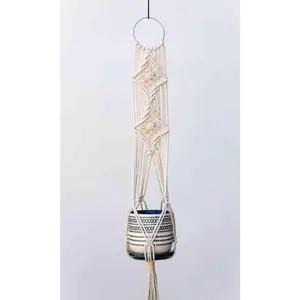 Macrame Plant Hanger - Sierra - White