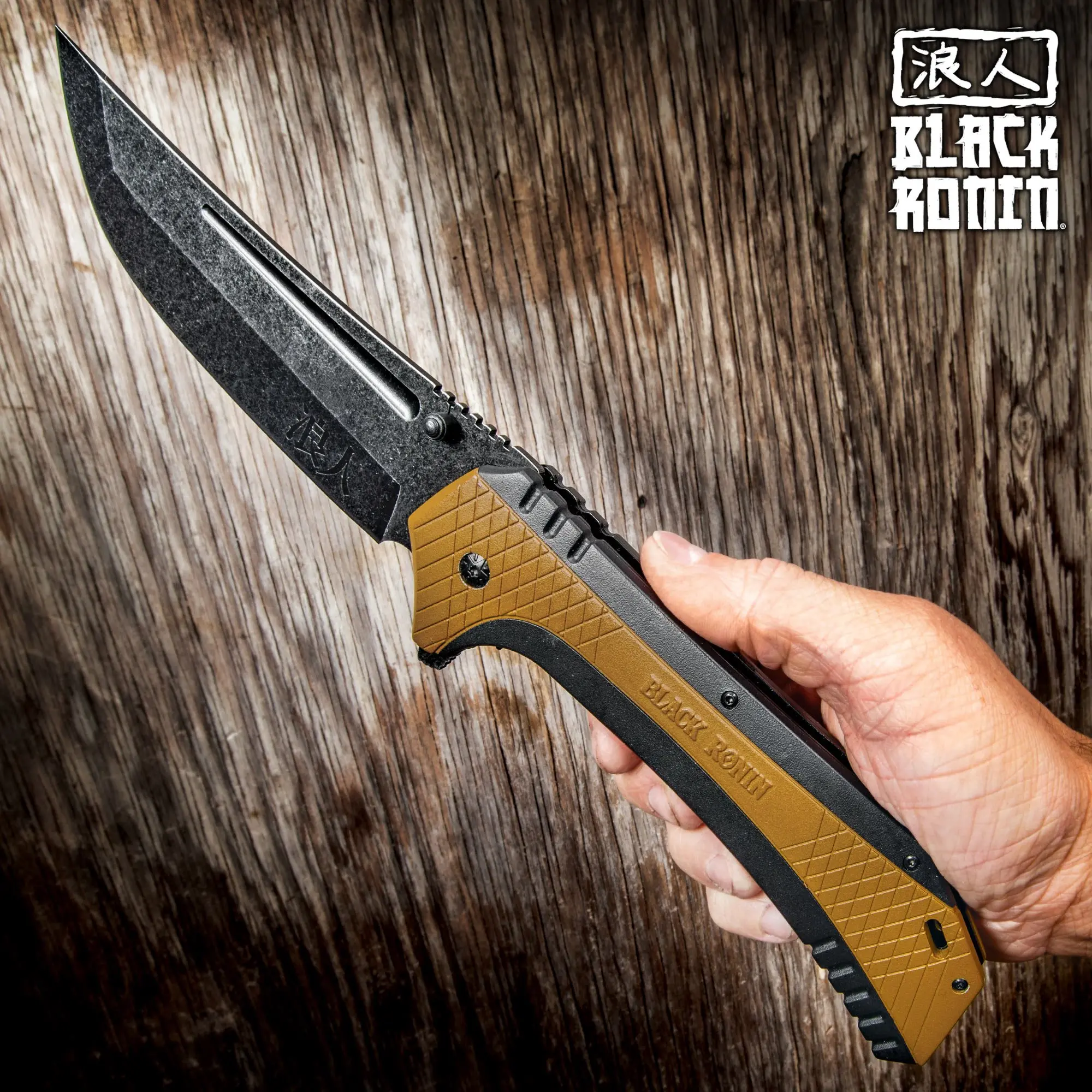 Black Ronin Maximus Assisted Opening Folding Pocket Knife - Stonewashed Stainless Steel Blade, TPU Handle, Pocket Clip, Outdoor Gadget, Camping Accessory, Survival Supply, Folding Pocket Knives, Outdoor Gadgets