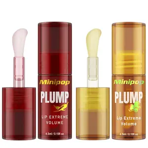 LIP PLUMP Transparent Plumping Lip Oil - Extreme Lip Plumper Lip Volumizer Infused with Ginger & Chili for a Natural Tingle, Provides Deep Moisturizing & a Non-Sticky Glossy Finish