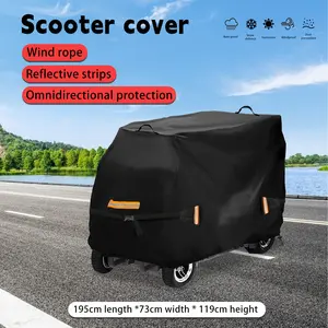 Mobility Scooter Cover, 600D Upgraded Mobility Scooter Storage Cover All-Weather Protection Electric Scooter Cover - 77" x 29" x 47"
