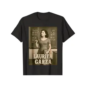 Black Laurita Garza Vintage Teacher Smoking Math Classroom Graphic T‑Shirt, Premium Soft Cotton Unisex Casual Streetwear Fashion Tee, Trendy Retro Design Perfect For Daily Wear Party Outings And Unique Gift For Men Women Teachers And Math Lovers