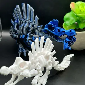 Skeleton Spinosaurus Figure With Fish/Articulated Body/Head/Fish/2 Sizes/Multiple Colors/Stocking Stuffer/Gift For Him/Her/Decoration!