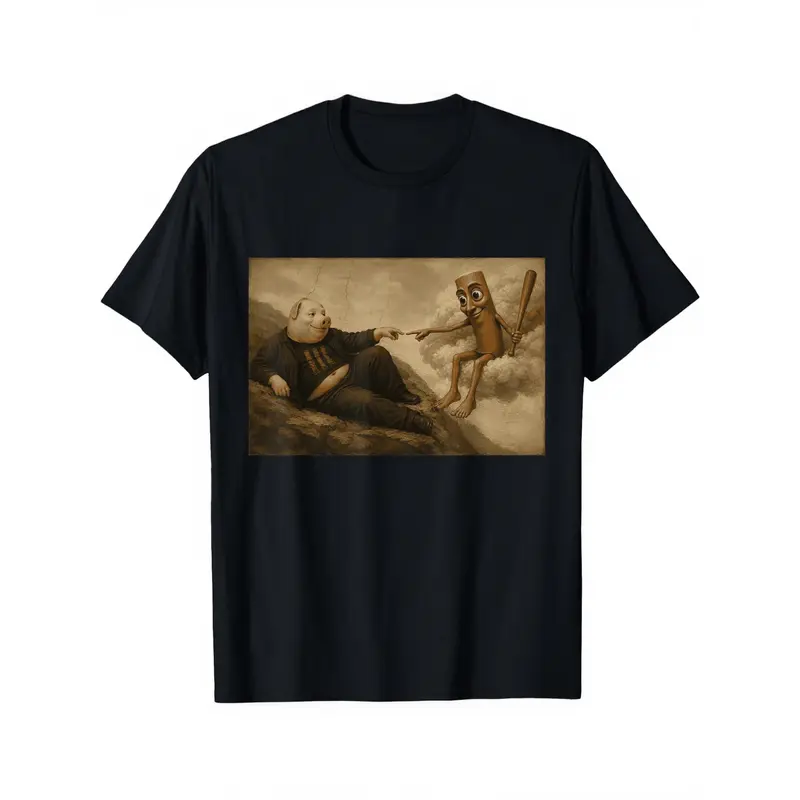 100% Cotton Heavenly Brainrot Duo John Pork Tung Sahur Classic Art Meme T-Shirt Unisex Clothing Streetwear