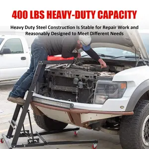 Mechanic Topside Creeper Stool, 400 Lbs Capacity, Height Adjustable, Folding Design, 6 Caster Wheels, Heavy Duty for Car Truck RV Work