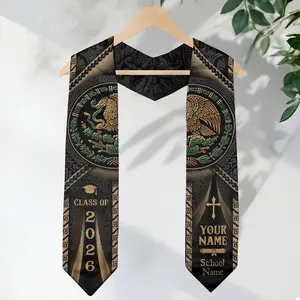 Personalized Mexican Graduation Stole 2026, Mexican Flag Graduation Sash, Mexico Pattern Stole, Custom Name & School Sash Senior Grad Gift