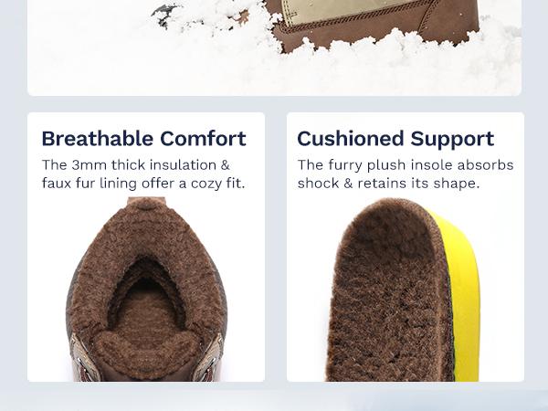 Bruno Marcs Men's Fur Lined Insulated Snow Boots