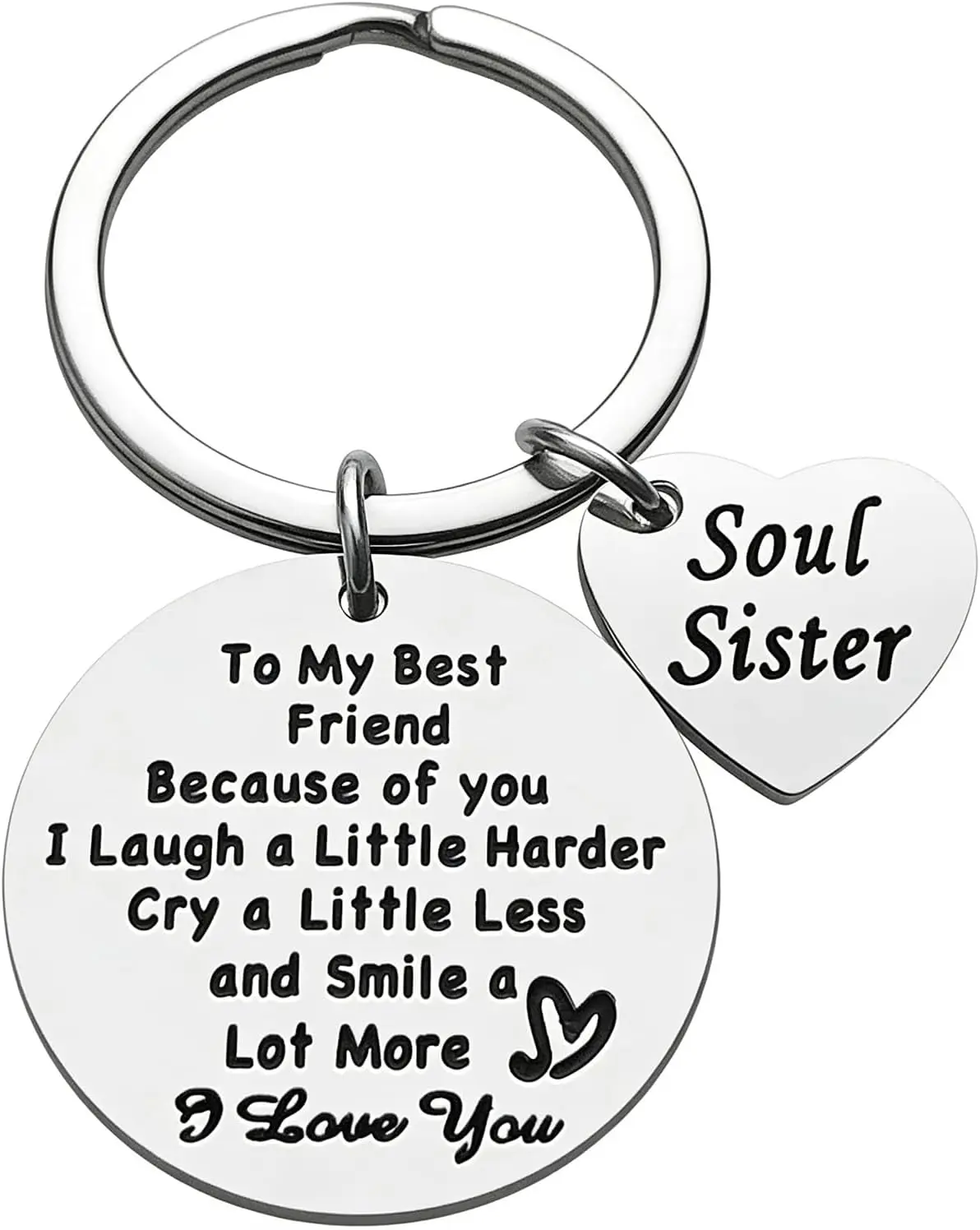 Friend Gifts for Women - Birthday Christmas Gift for Best Friends Woman Female, To My Best Friend Bestie Soul Sister Keychain, Thanksgiving Day Long Distance Friendship Gifts
