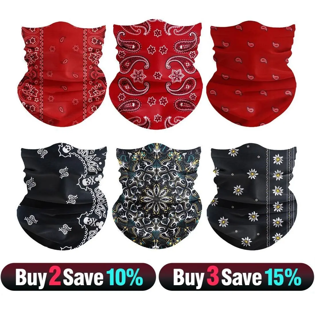 6Pcs Black and Red Set