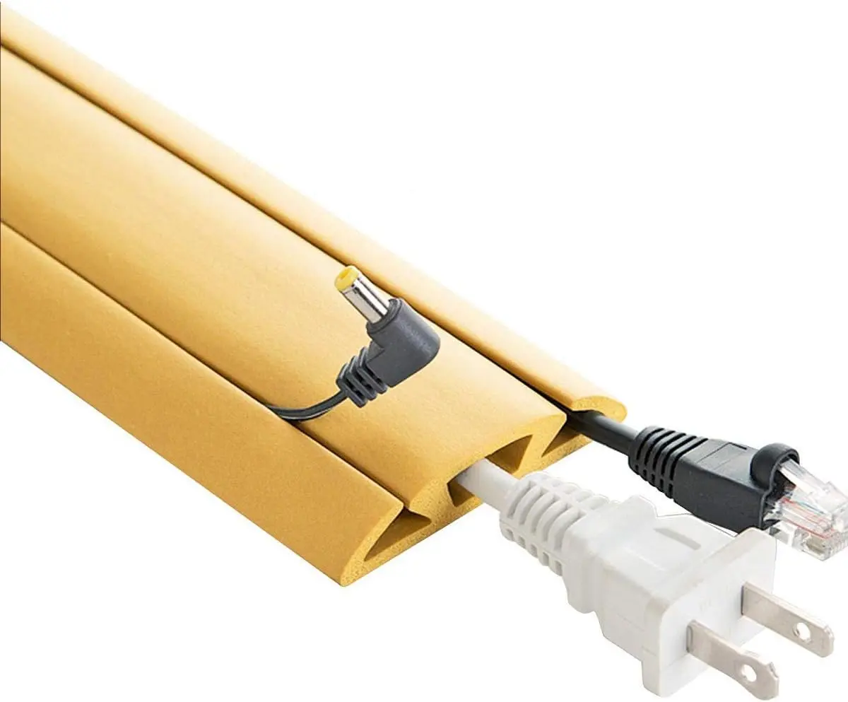 Electriduct CC-RI-CP-15-TN 15 ft. UT Wire UTW-CP501-BG Neoprene 3-Channel Cord Protector & Concealer with Tape - Tan