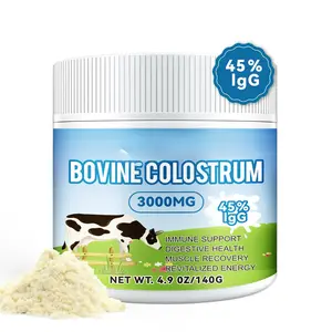 Bovine Colostrum Powder 4.9oz 45% IgG - a natural immune support and intestinal health enhancer, a tasteless fitness nutritional supplement that helps muscle recovery