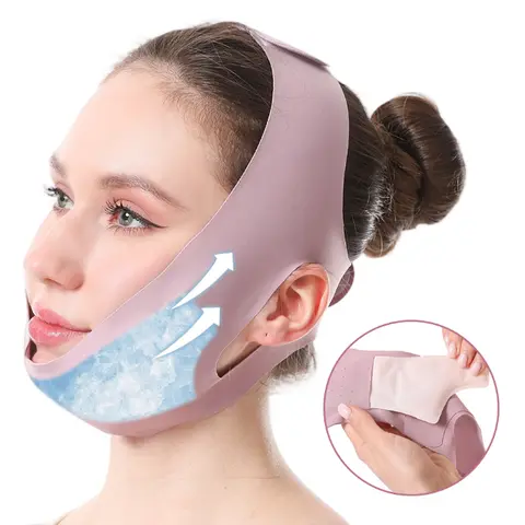 [Upgraded] Graphene V-Line Ice Cooling Face Mask with Detachable Cooling Ice Pad, Relaxing Gentle Hypoallergenic Unscented All Skin Types Contour Care Daily Skincare Tool for Firming-Lifting Chin Tightening