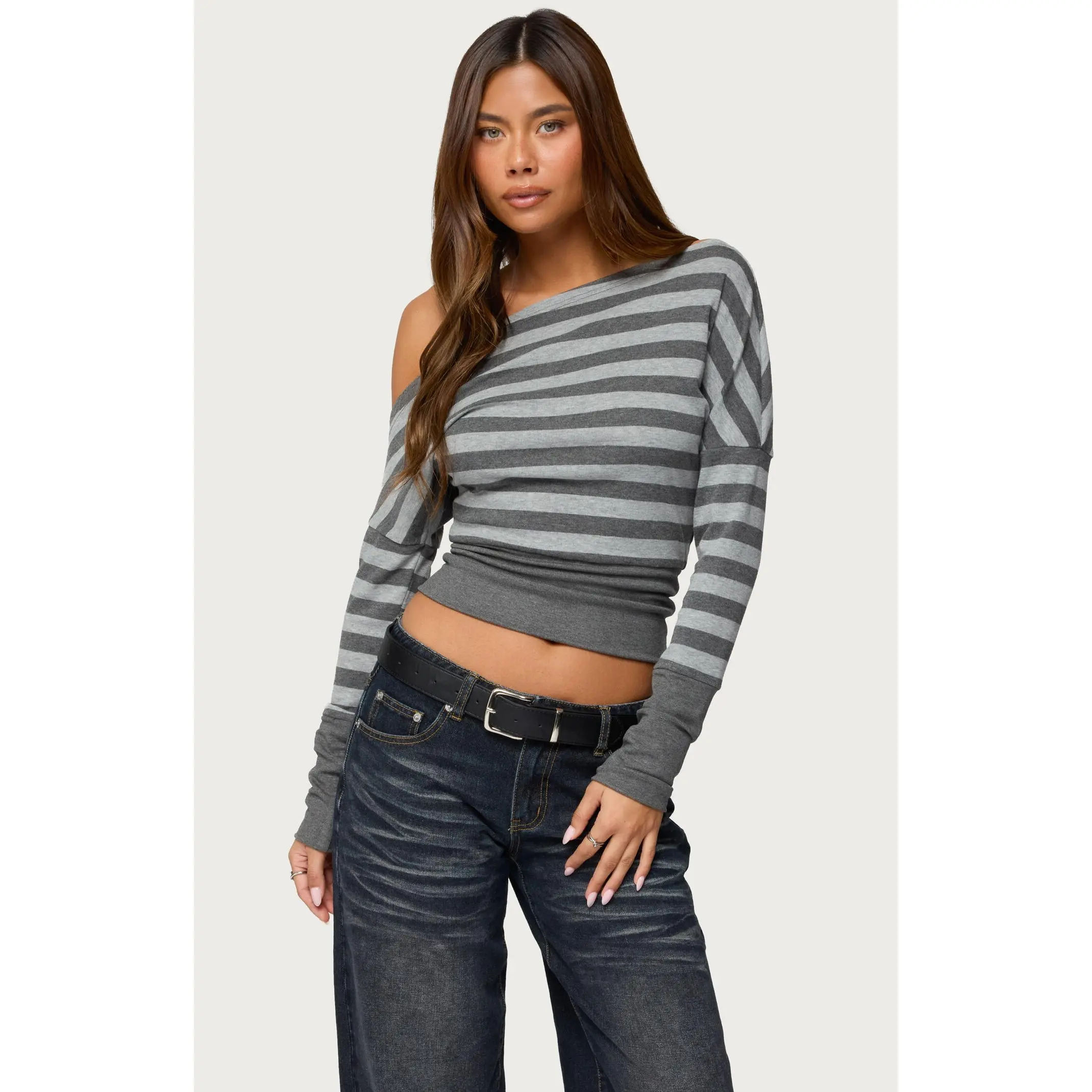 Edikted Women's Marniee Striped Off Shouler Top