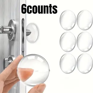Clear Self-adhesive Door Retaining Wall Protector, Shock Absorption Noise Reduction Door Stopper, Reusable Plastic Design Door Hardware for Home & Office