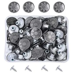 Mandala Crafts Jean Button Replacement Tack Button with Rivet Kit for Jeans Pants Suspenders Jackets Shorts Overalls 17mm 80 Sets