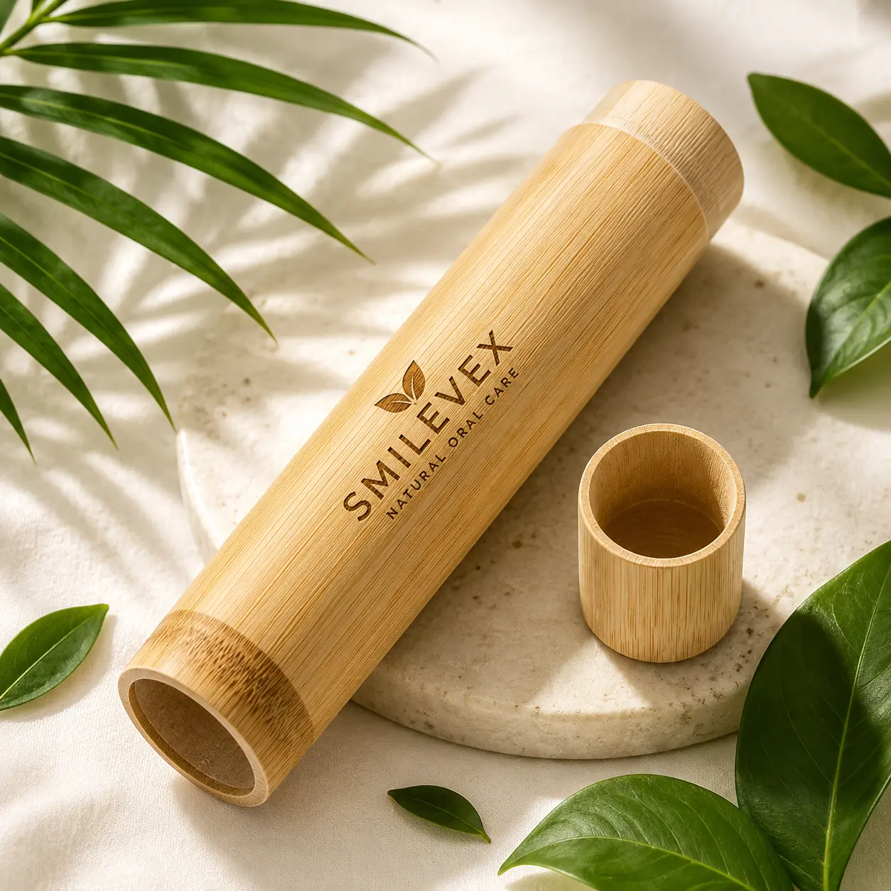 Smilevex™ Premium Bamboo Toothbrush Travel Case