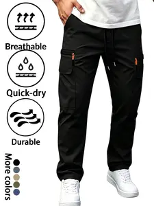 Men’s softshell stretch cargo pants with elastic waistband, multiple pockets, water-resistant, quick-dry, breathable—ideal for walking and everyday wear. Men’s Quick Dry Cargo Pants | Breathable Cooling Work Pants | Multi-Pocket Casual Joggers for Men US