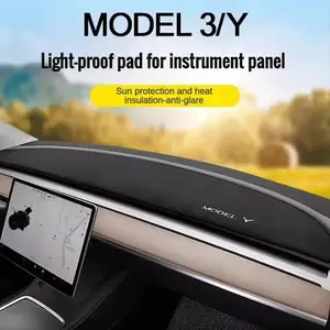 Anti-UV Dashboard Cover for Tesla Model 3 Y S Highland 2024 2023 2022 Center Console Accessories Dash Mat Protector Pad Sunshade