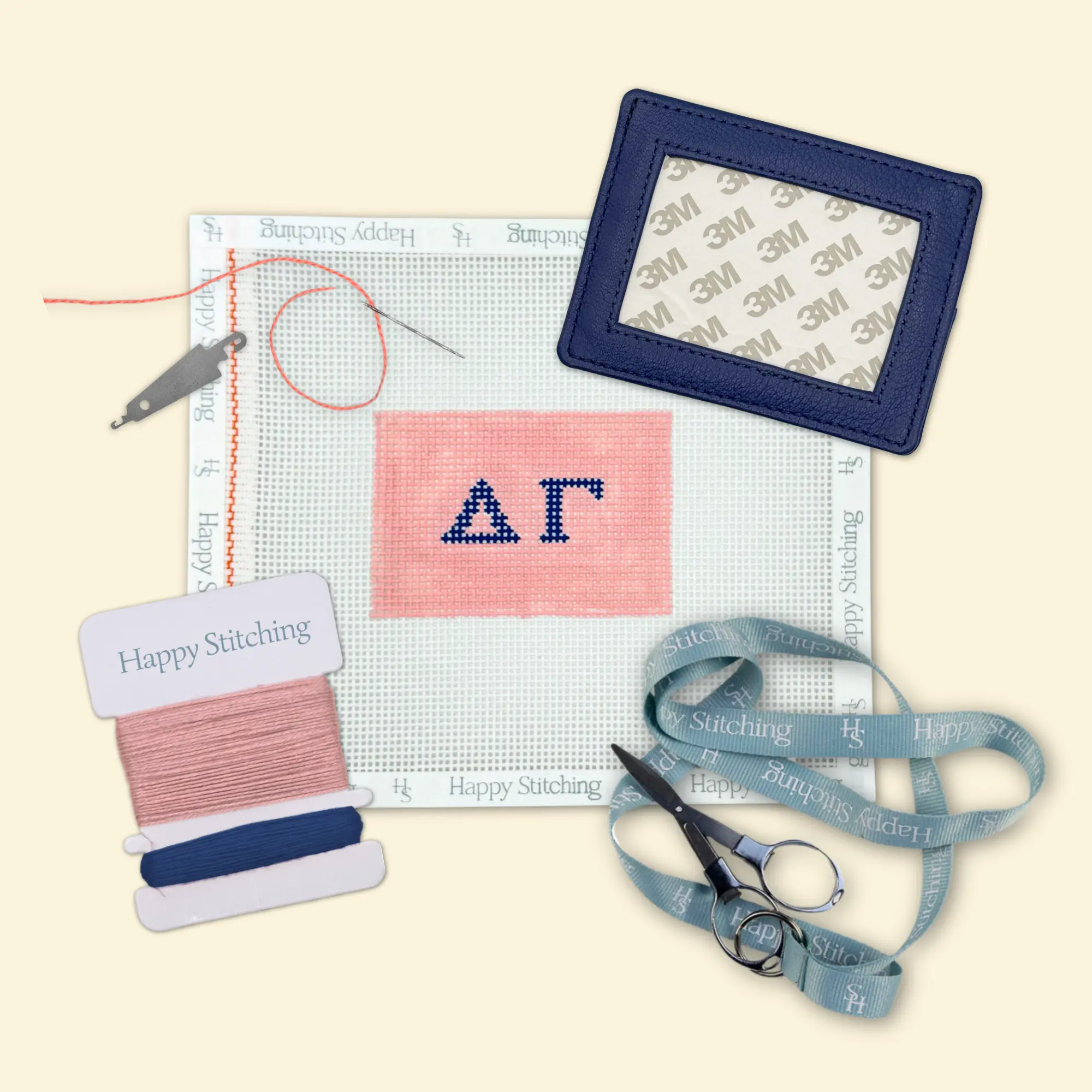 Delta Gamma Card Wallet Needlepoint Kit