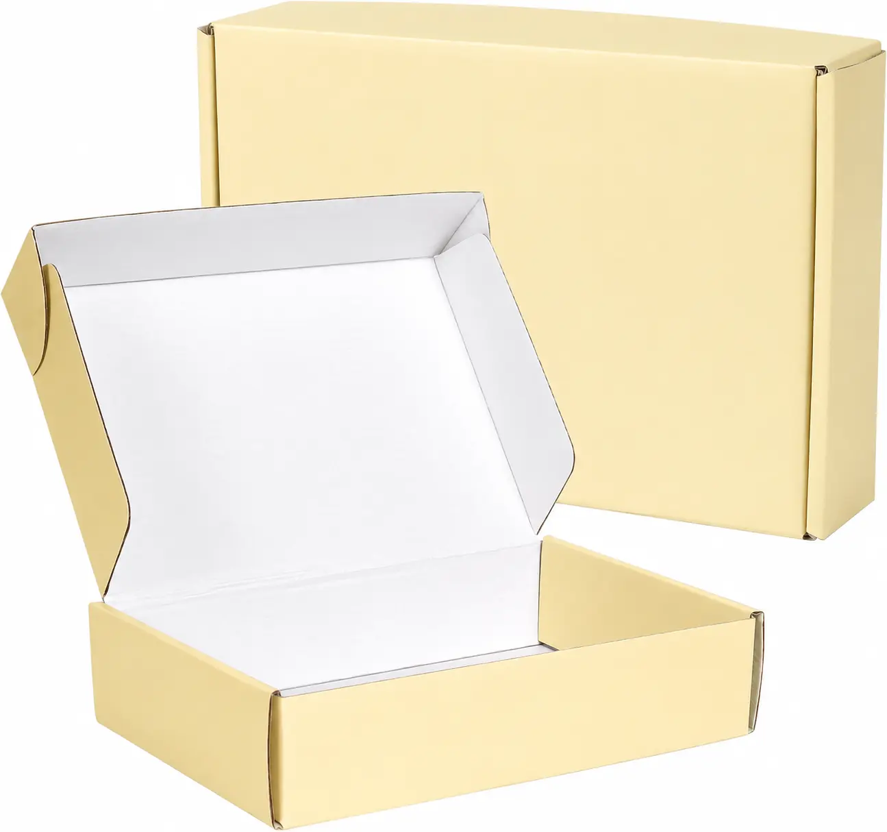 9x6x2 Inch Small Shipping Boxes Set of 20 Cute Yellow Mailer Corrugated Cardboard Boxes for Shipping Packaging Mailing Products, Mailing Box for Small Business