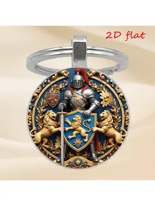 1pc  Medieval Knight Time Faux Gemstone Keychain, Suitable as a Gift for Friends and Family, a Durable Keychain