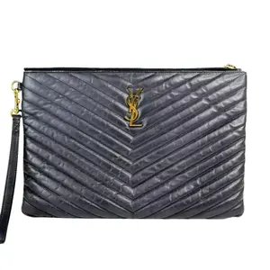 Pre-owned Yves Saint Laurent Leather Clutches & Wristlets Cassandre Matelassé Large Clutch