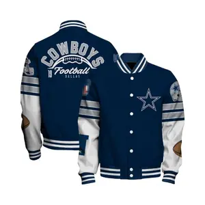 Unisex Vintage All Team Football Jacket | Retro Game Day All-Over Print | Y2K Sport Streetwear Varsity Outerwear