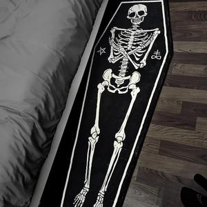 gothic skeleton pattern rug, 1 count irregular thickened plush area rug, non-slip floor mat for bedroom living room home decor