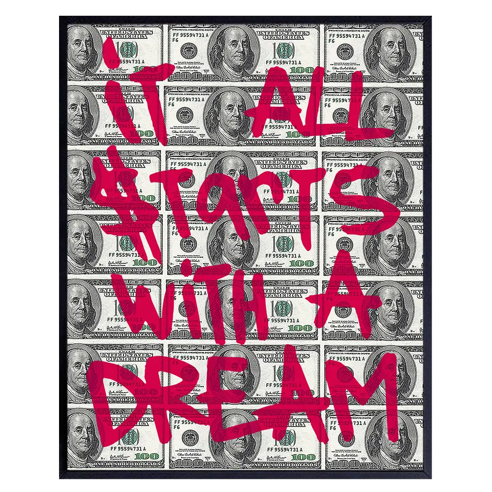 Motivational Graffiti Art 11x14 - Positive Quotes - Entrepreneur Positive Mindset - Motivation, Inspiration - Inspirational Wall Decor - Motivational poster for Home Office, Man cave, Mens Bedroom