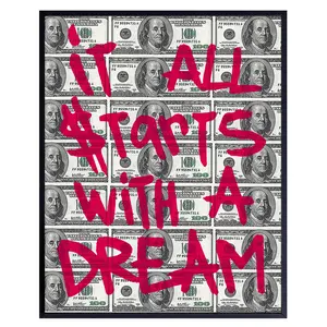 Motivational Graffiti Art 11x14 - Positive Quotes - Entrepreneur Positive Mindset - Motivation, Inspiration - Inspirational Wall Decor - Motivational poster for Home Office, Man cave, Mens Bedroom