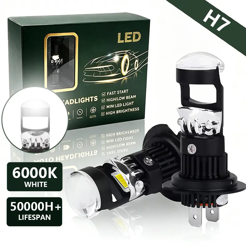 OKCKMK 2pcs LED car headlight bulbs, automotive lighting LED headlights — H7/H11/9005/HB3/9006/HB4, combined day/night light, built-in lens, ultra-high brightness enhancement, CANBUS compatible, plug-and-play