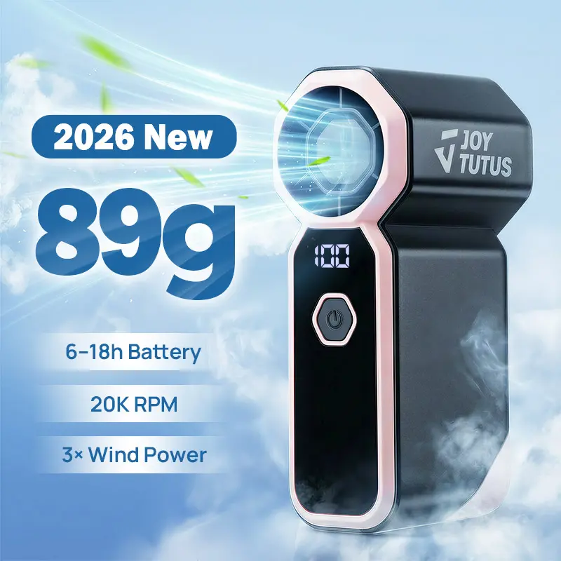 【TikTokShopSummerSale】Joytutus CarFan 2026 Handheld Mini Fan, 4 Wind Power USB Rechargeable Portable Fan [6-18 Working Hours] with Pocket Design 89g, Handheld Neck Desk Use, Small Personal Cooling Travel/Summer/Concerts Essentials Gifts