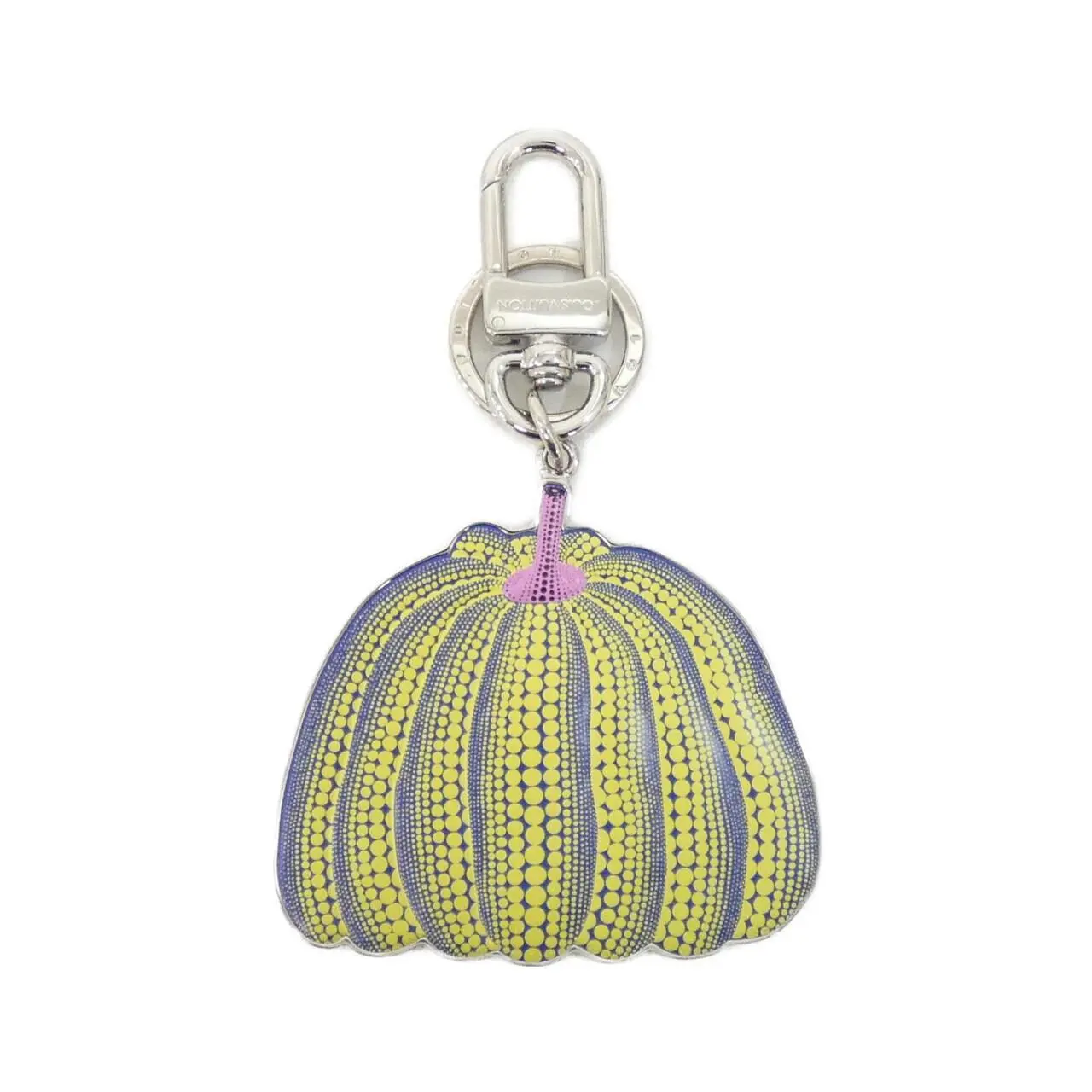 Pre-owned Louis Vuitton Calfskin Small Leather Goods LV x YK Porte Cles Pumpkin Leather Keyring Limited