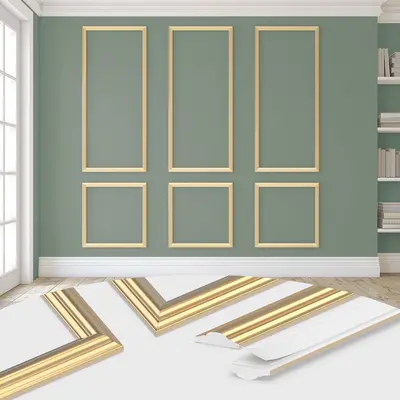 4-Pack Peel And Stick Wall Molding Panels - 16x24 Inch Self-Adhesive Wainscoting Trim Kit