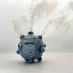 Koffing porcelain Incense Burner Handmade blue and white Porcelain Ceramic Aromatherapy Home decoration ornaments Gift statue