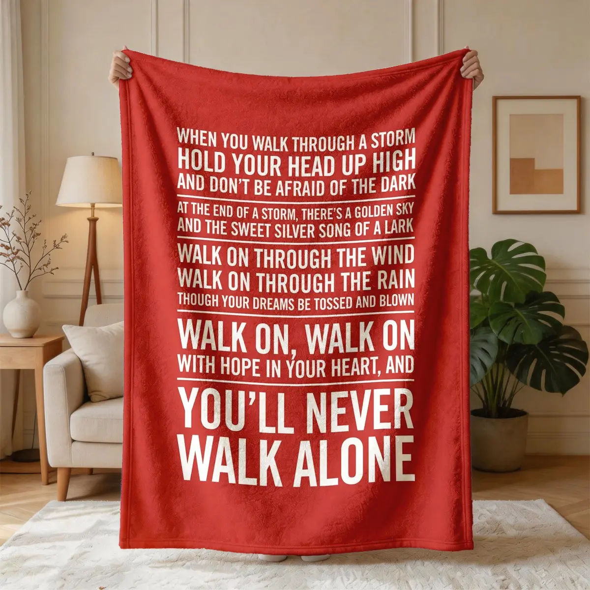 Liverpool Song Lyrics Flannel Blanket, Large Size, Soft and Lightweight, Perfect for All Seasons, Ideal for Bed, Sofa, Office, Camping, Travel, Unique Decorative Element, Blanket for Couch