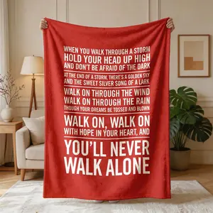 Liverpool Song Lyrics Flannel Blanket, Large Size, Soft and Lightweight, Perfect for All Seasons, Ideal for Bed, Sofa, Office, Camping, Travel, Unique Decorative Element, Blanket for Couch