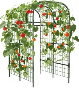 Garvee Extra Tall 7.3 Ft Garden Arch Trellis – Polyethylene-Coated Stainless Steel Arbor, Durable Black Metal Support for Climbing Plants, Vegetables & Flowers – Ideal for Raised Beds, Cucumbers, Tomatoes, Weddings & Outdoor Decor
