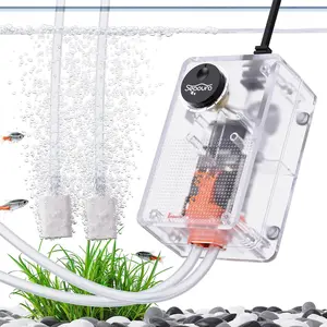 SEAOURA Aquarium Air Pump, 10W/3W/2W Adjustable Fish Tank Air Bubbler, Quiet Oxygen Fishtank Aerator with Air Stone & Tubing Accessories for 5-300 Gallon