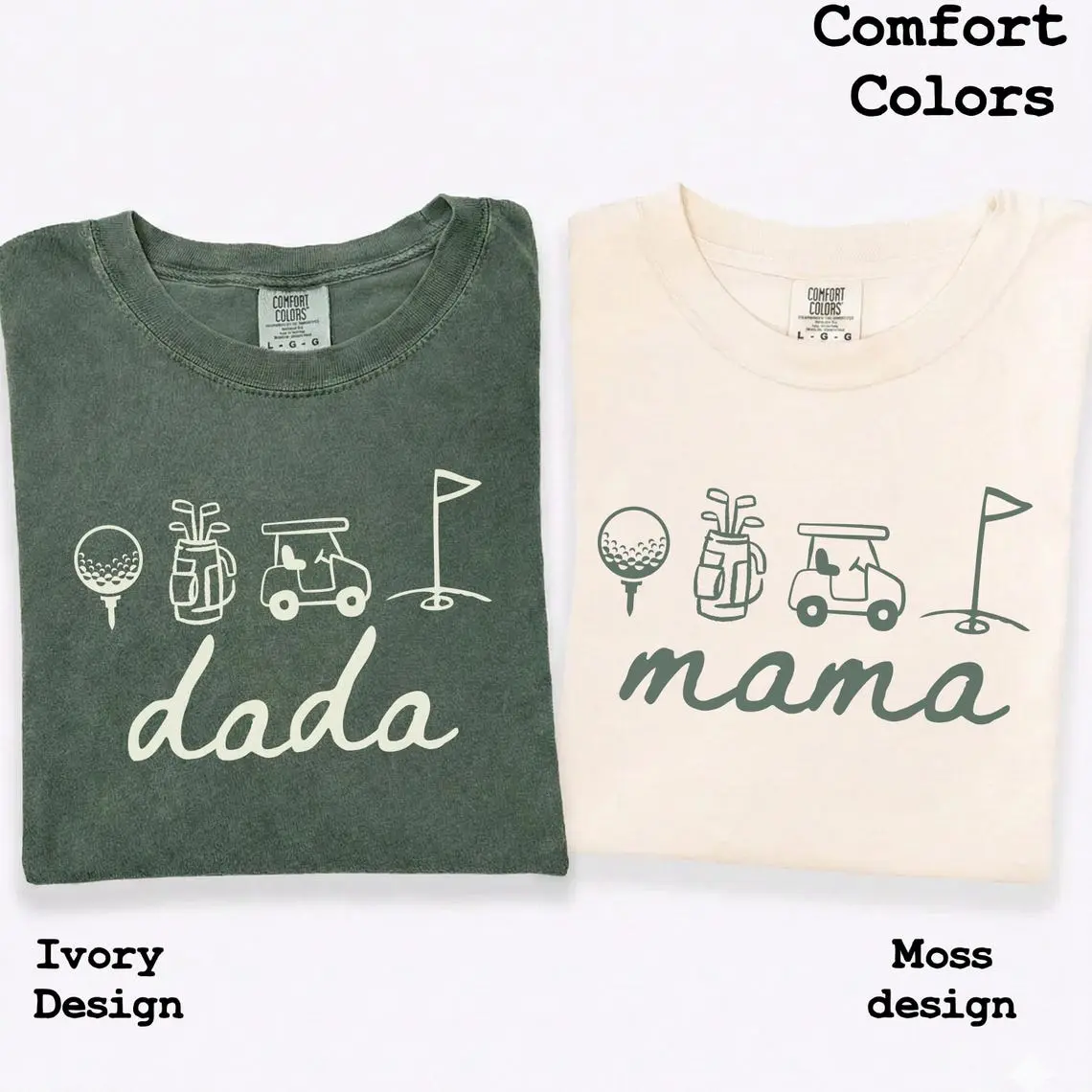 Comfort Colors Golf Themed 1st Birthday Shirts, Custom First Birthday Shirt, Matching Family Outfit, 1st Birthday Family, Matching Family Tees, Mom Dad Tee, Birthday Tees Parent, Full Size, Full Color